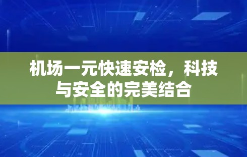机场一元快速安检,科技与安全的完美结合 机场一元快速安检,科技与安全的完美结合