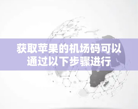 获取苹果的机场码可以通过以下步骤进行