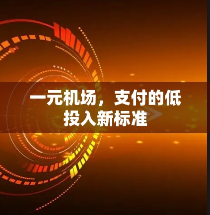 一元机场,支付的低投入新标准 一元机场,支付的低投入新标准