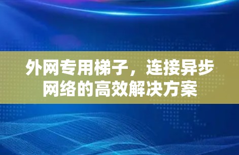 外网专用梯子,连接异步网络的高效解决方案 外网专用梯子,连接异步网络的高效解决方案
