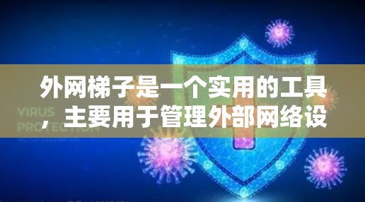 外网梯子是一个实用的工具,主要用于管理外部网络设备,主要包括以下几个方面的应用 外网梯子是一个实用的工具,主要用于管理外部网络设备,主要包括以下几个方面的应用