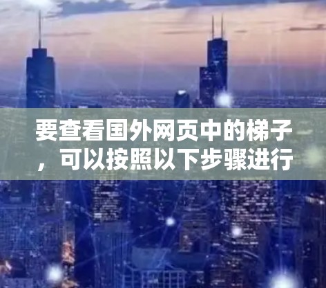 要查看国外网页中的梯子，可以按照以下步骤进行