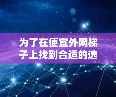 为了在便宜外网梯子上找到合适的选择,可以按照以下步骤进行 为了在便宜外网梯子上找到合适的选择,可以按照以下步骤进行
