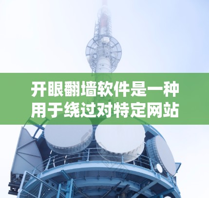 开眼翻墙软件是一种用于绕过对特定网站访问限制的网络工具,允许用户访问其他网站。以下是关于这些软件的详细分步说明 开眼翻墙软件是一种用于绕过对特定网站访问限制的网络工具,允许用户访问其他网站。以下是关于这些软件的详细分步说明