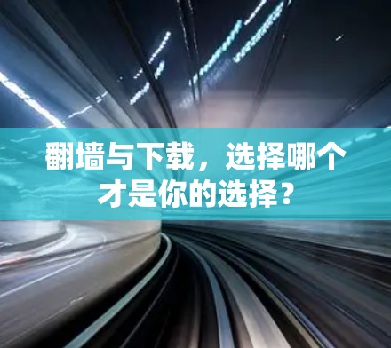 翻墙与下载,选择哪个才是你的选择? 翻墙与下载,选择哪个才是你的选择?