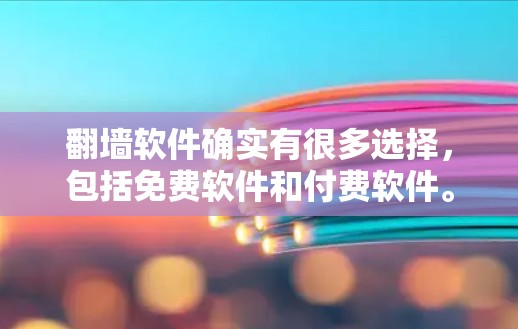 翻墙软件确实有很多选择,包括免费软件和付费软件。以下是一些值得考虑的免费翻墙软件和推荐 翻墙软件确实有很多选择,包括免费软件和付费软件。以下是一些值得考虑的免费翻墙软件和推荐