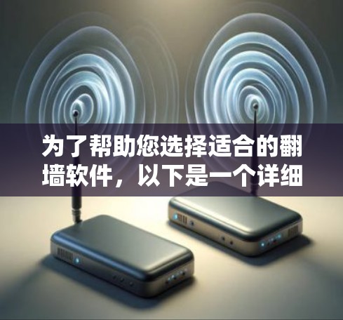 为了帮助您选择适合的翻墙软件,以下是一个详细的指南,涵盖您的需求和选择的关键因素 为了帮助您选择适合的翻墙软件,以下是一个详细的指南,涵盖您的需求和选择的关键因素