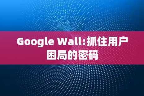 Google Wall:抓住用户困局的密码 Google Wall:抓住用户困局的密码