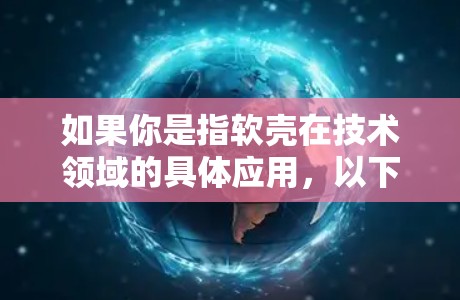 如果你是指软壳在技术领域的具体应用，以下是一些可能的例子