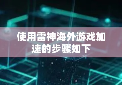 使用雷神海外游戏加速的步骤如下