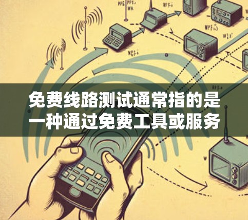 免费线路测试通常指的是一种通过免费工具或服务来测试网络连接、设备性能或设备功能的活动。以下是一些可能的免费线路测试方式 免费线路测试通常指的是一种通过免费工具或服务来测试网络连接、设备性能或设备功能的活动。以下是一些可能的免费线路测试方式