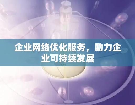 企业网络优化服务,助力企业可持续发展 企业网络优化服务,助力企业可持续发展