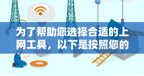 为了帮助您选择合适的上网工具,以下是按照您的需求进行分类和推荐的步骤 为了帮助您选择合适的上网工具,以下是按照您的需求进行分类和推荐的步骤